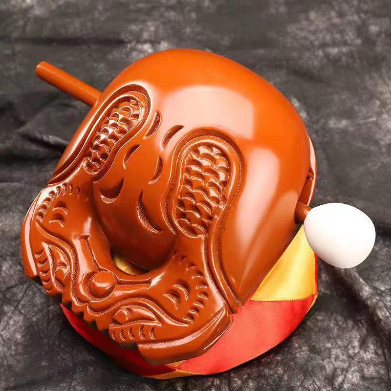 6'' Buddhist Instrument Monk Wooden Fish Muyu Mokugyo Temple Block Zen Drum
