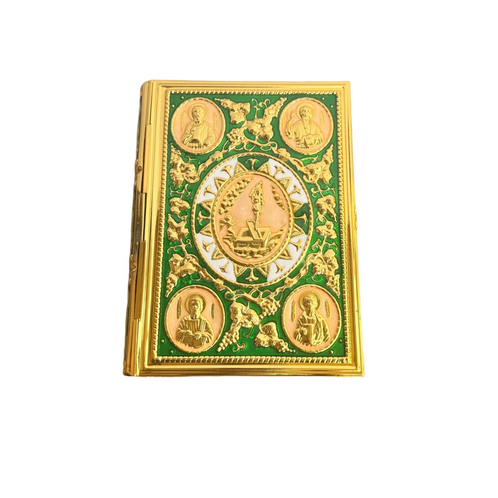 Orthodox Enamel Gospel Cover Green Apostle Icons Perfect Religious Church Gifts