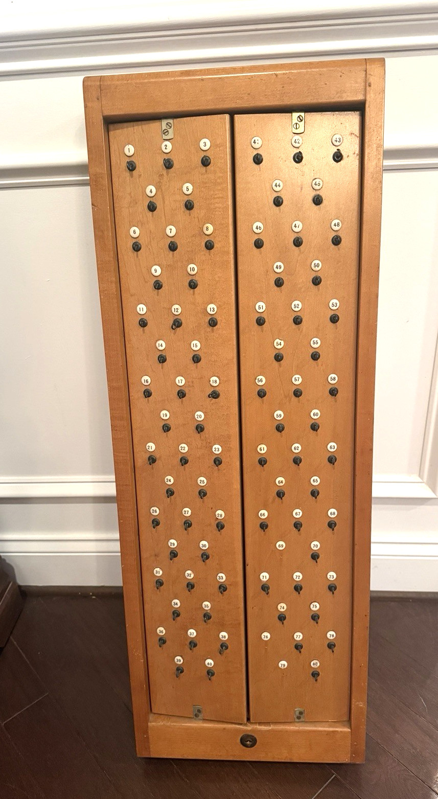 Vintage 1930 - 1940  Hamilton Wood Key Cabinet Hotel Motel Garage Shop Repurpose