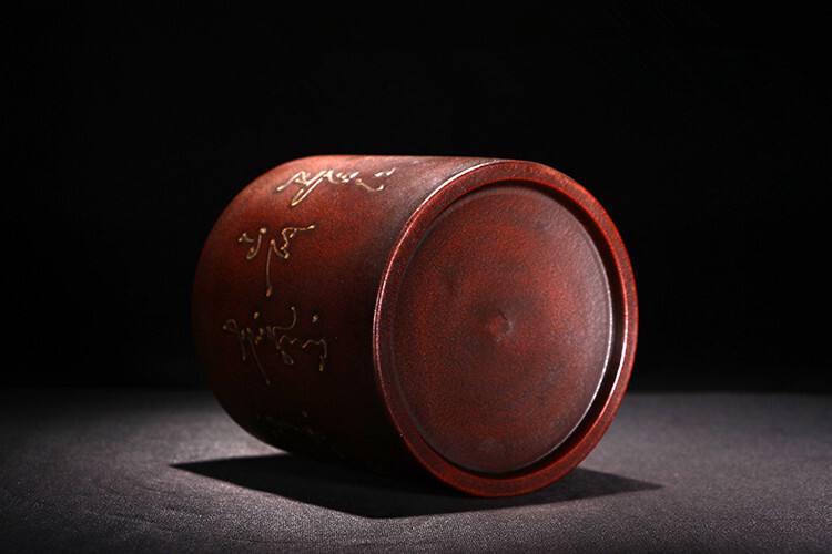 5.7in Vintage Chinese Yixing Zisha Flower Pot, Handmade Landscape Bonsai Decor
