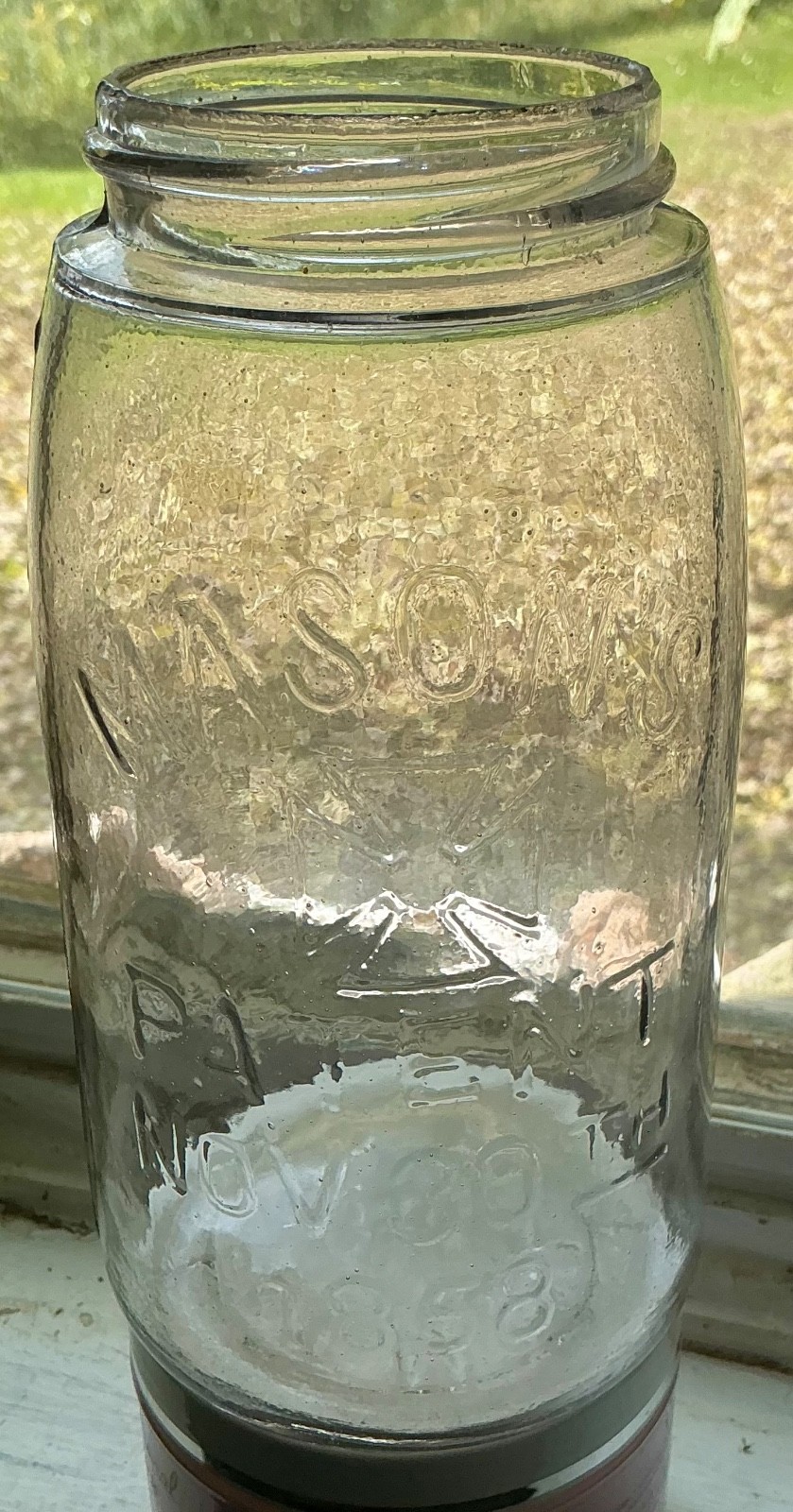 Outstanding clear MASON’S ( cross ) PATENT NOV 30TH 1858 quart