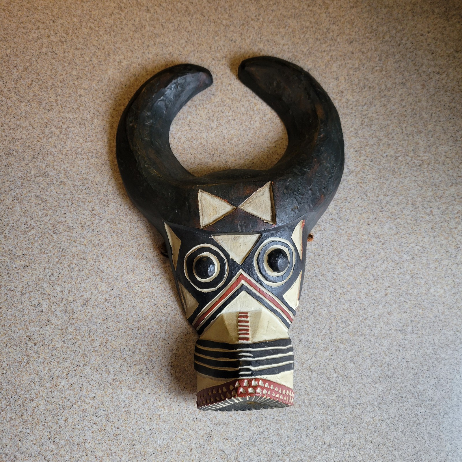 Old Authentic African Bwa Bobo Burkina Faso Carved Mask Buffalo West Africa