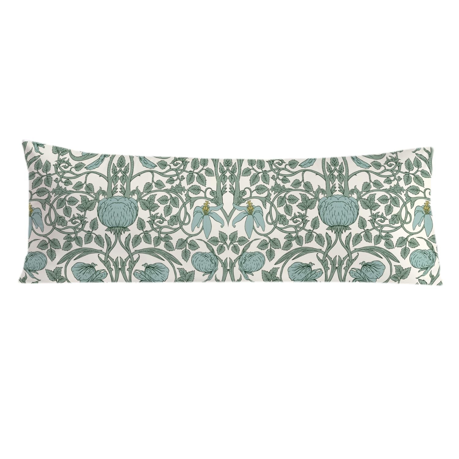 Vintage Green Floral 20x54 Body Pillow Cover, Cottagecore Room Decor, Retro Gree Vintage Green Floral 20x54 Body Pillow Cover, Cottagecore Room Decor, Retro Gree