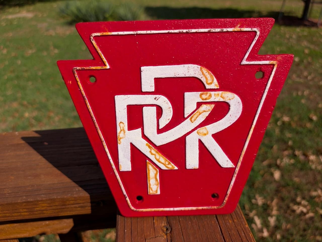 CAST IRON PENNSYLVANIA RAILROAD PRR SIGN TRAIN RAILWAY SIGN DEPOT PLAQUE