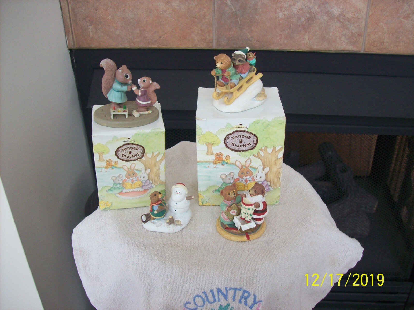 Hallmark Vintage Tender Touches Figurines 1988, 1992 & 1993 Set Of Four
