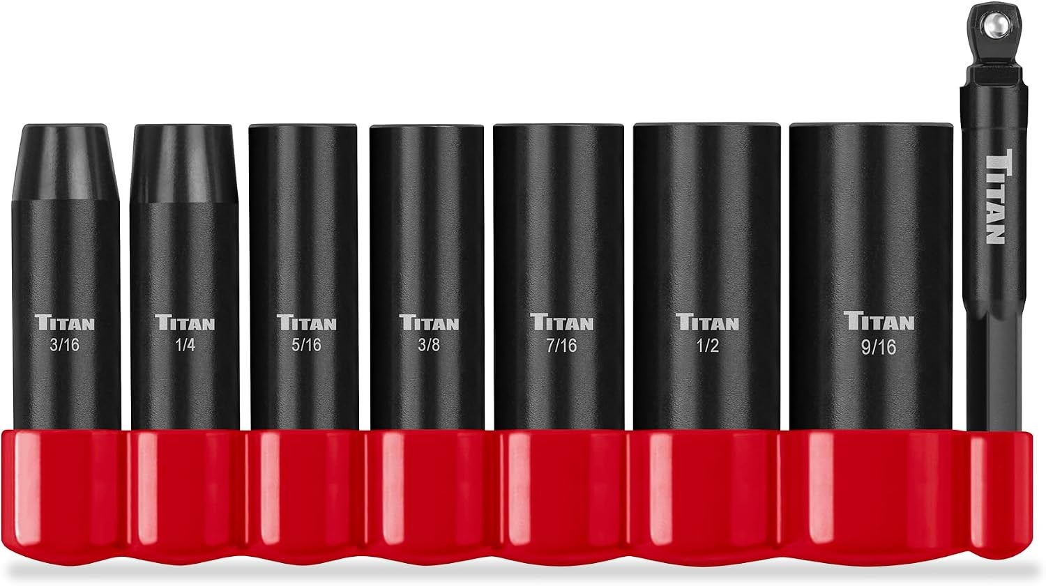 46301 8-Piece 1/4-Inch Drive SAE Deep Impact Socket Set, 6-Point, SAE Sizes 3/16