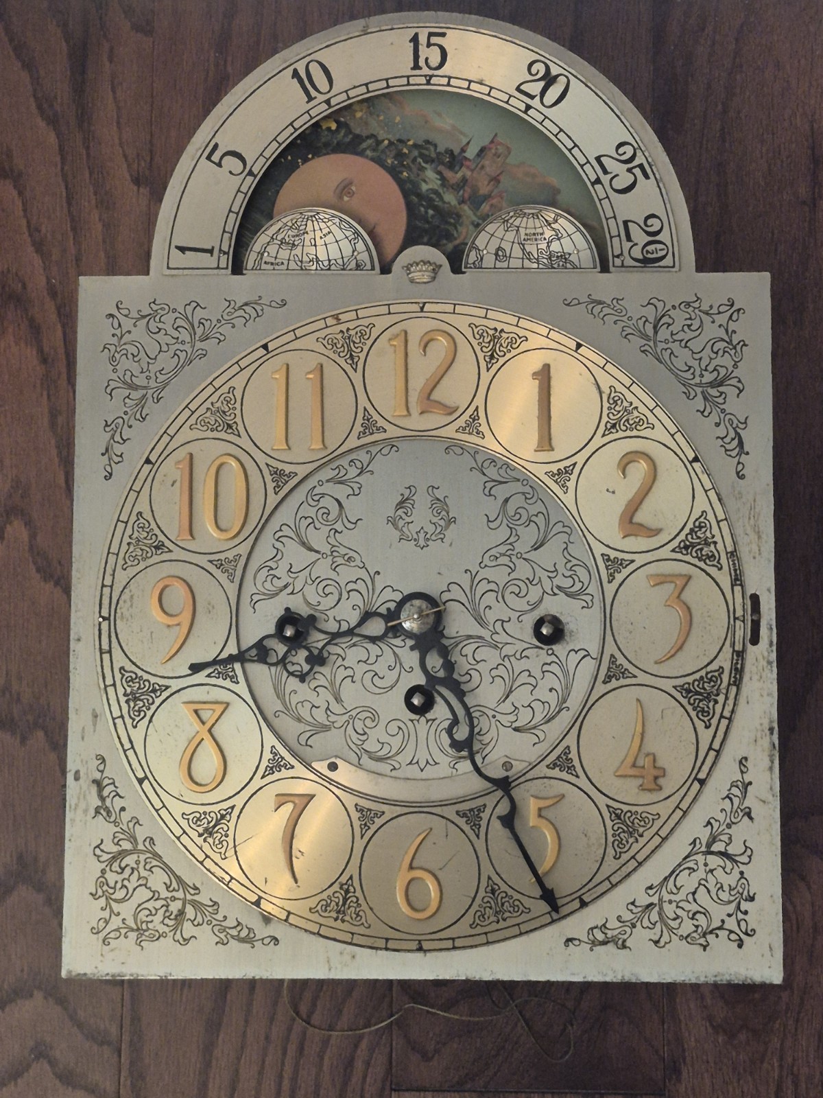 Herschede  5 Tubes Tubular Grandfather Clock  Dial Movement Pat 1921 Antique
