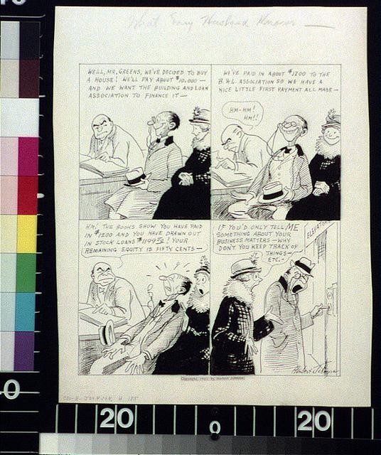 Photo:c1921 Husband Knows Greens Buy a House Cartoon Comic Print