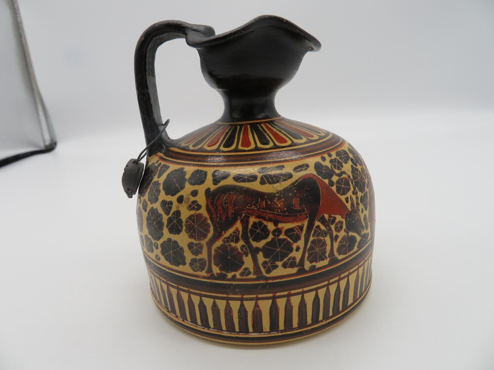 Greek Small Pitcher Handmade Hand Painted  Museum  Replica  By  G. Lioulias