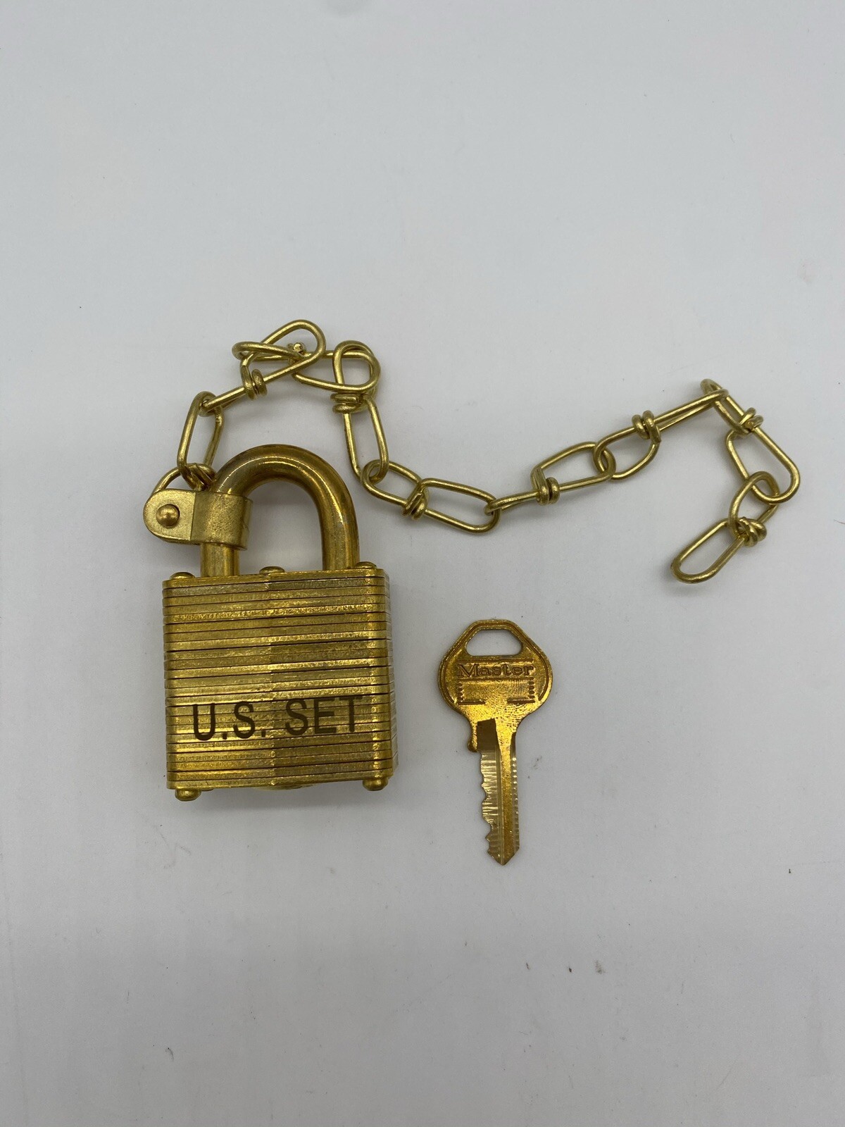 USGI Military Issue Master Lock Brass Set Padlock w/9