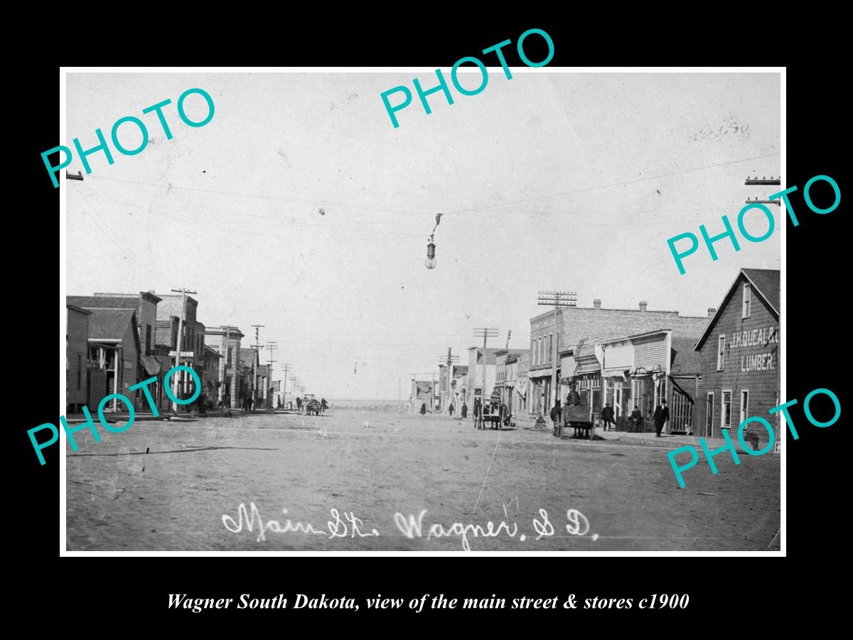 Wagner South Dakota View Of Main St & Stores c1900 Old Large Historic Photo