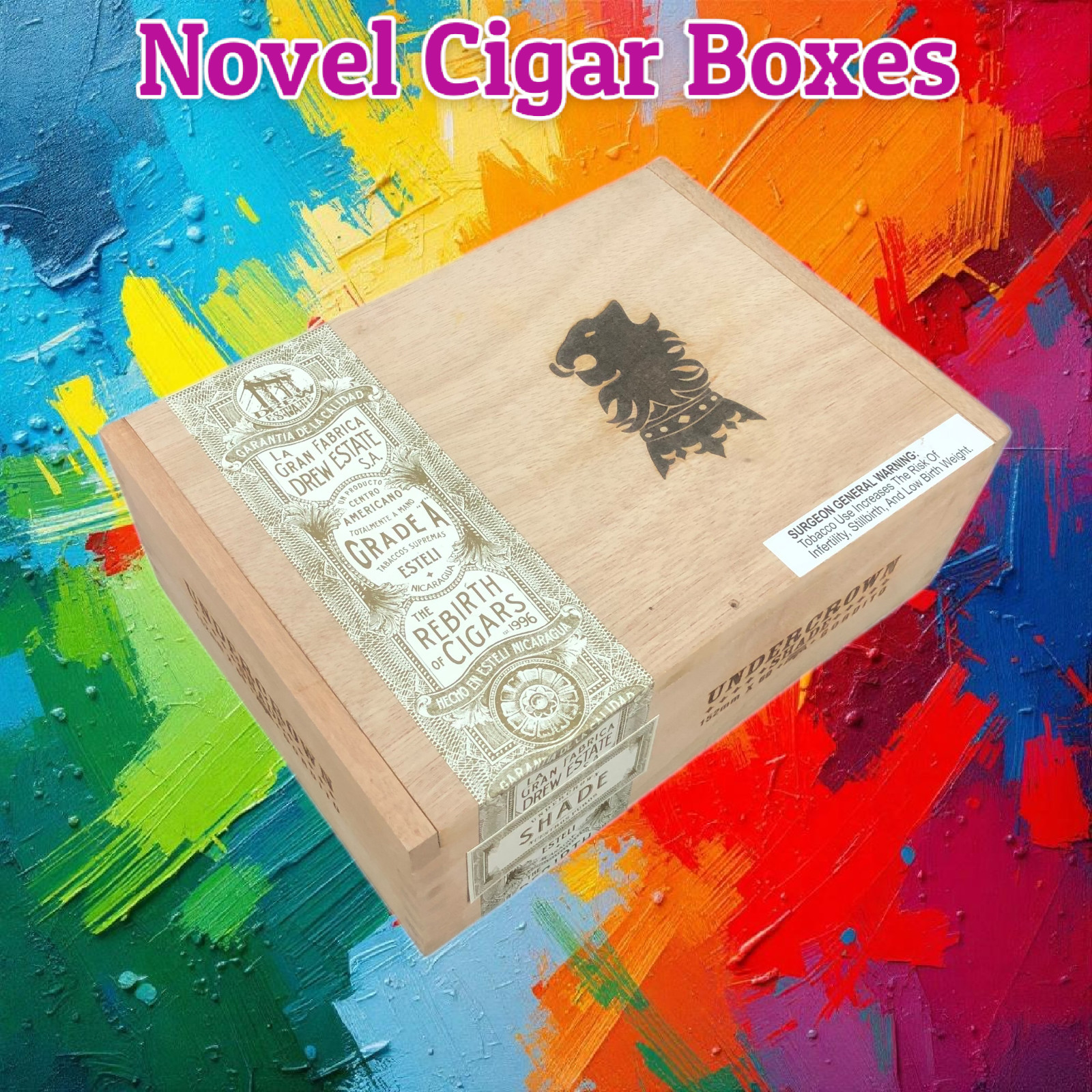 Undercrown Shade Gordito Empty Wooden Cigar Box 9.5x7x3.5