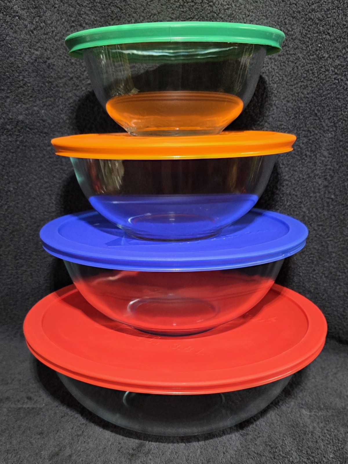 Pyrex Glass Nesting Mixing Bowl Set With Lids 8 Pc Clear Amart Essentials USA