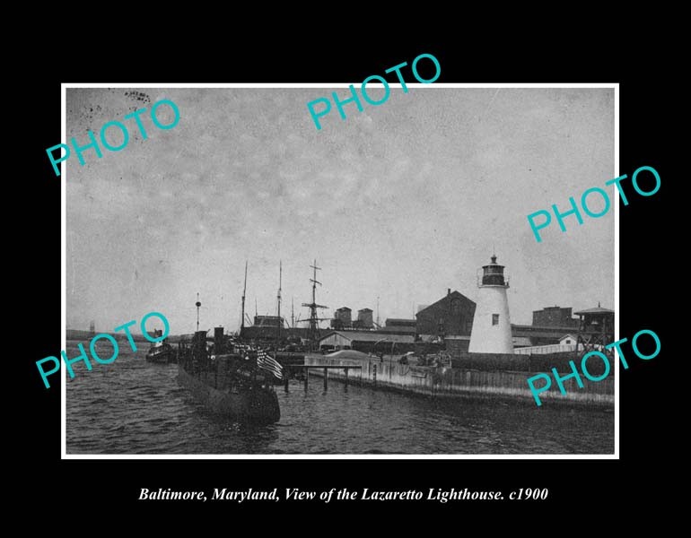 Baltimore Maryland The Lazaretto Lighthouse c1900 Old Large Historic Photo