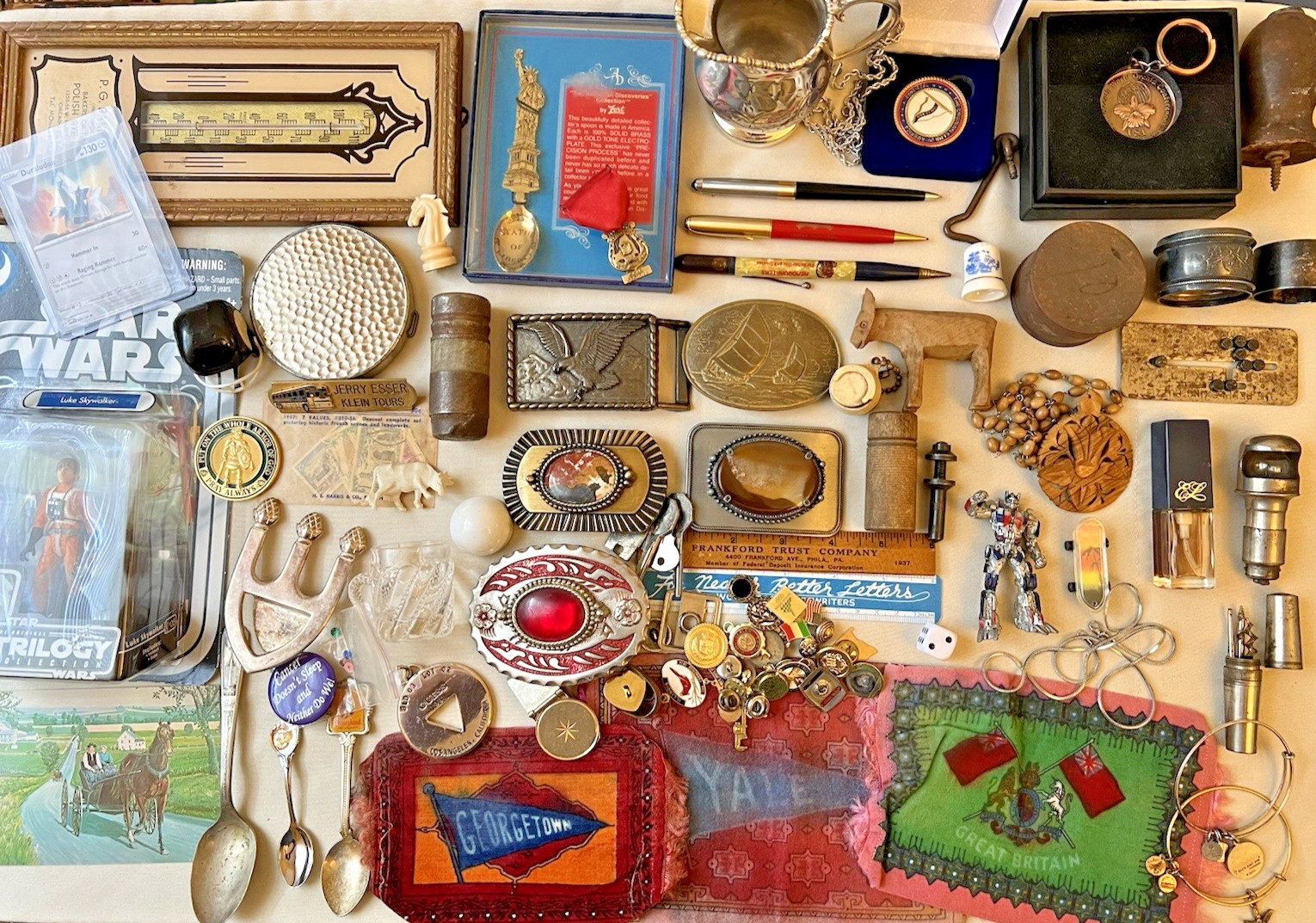 Vintage Junk Drawer Lot Jewelry Metal Parts Collectables Z