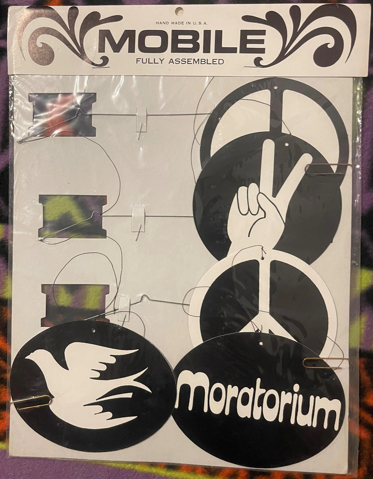Vintage 1960s Peace Movement Mobile ☮️ Moratorium Dove NOS Sealed Vietnam War