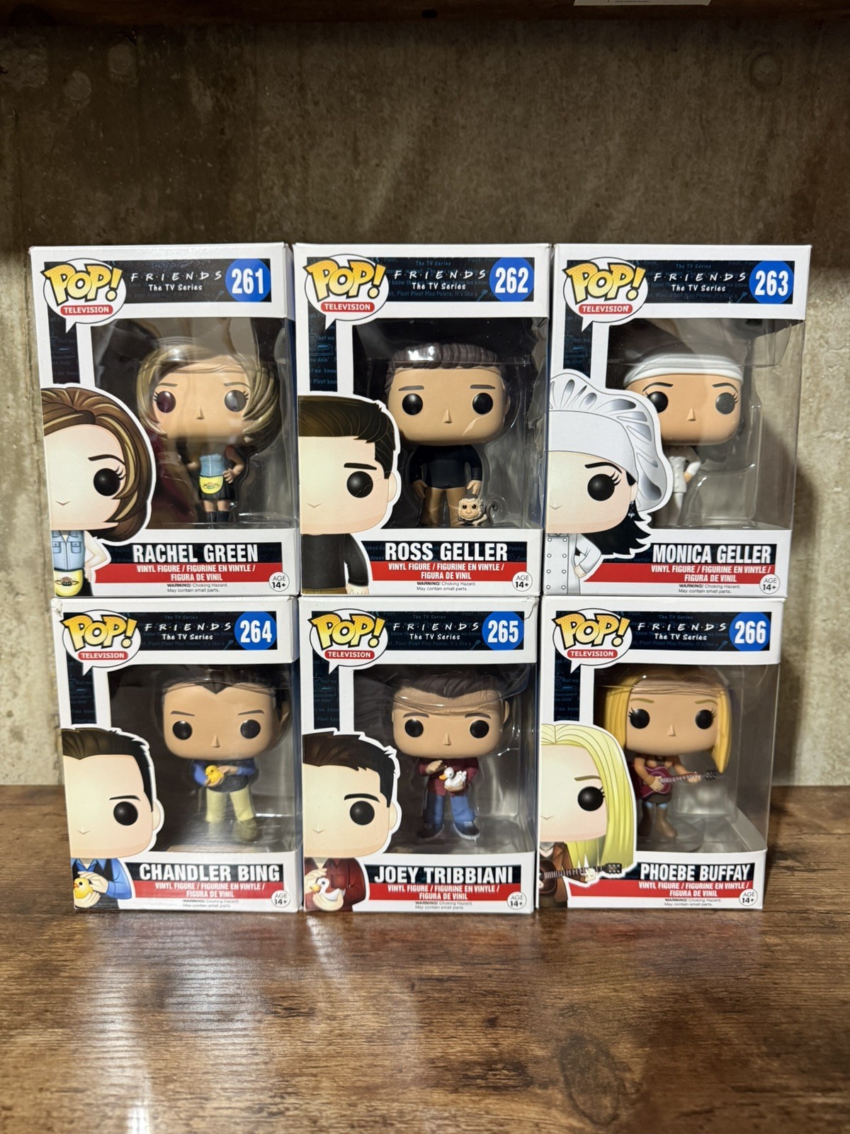 Funko Pop Friends Original Set Wave 1 #261-266 Vaulted Rare Complete Set