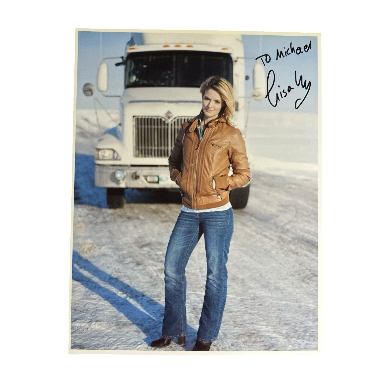Lisa Kelly Signed Autograph 8.5x11 Photo ICE ROAD TRUCKERS History Channel RARE Lisa Kelly Signed Autograph 8.5x11 Photo ICE ROAD TRUCKERS History Channel RARE