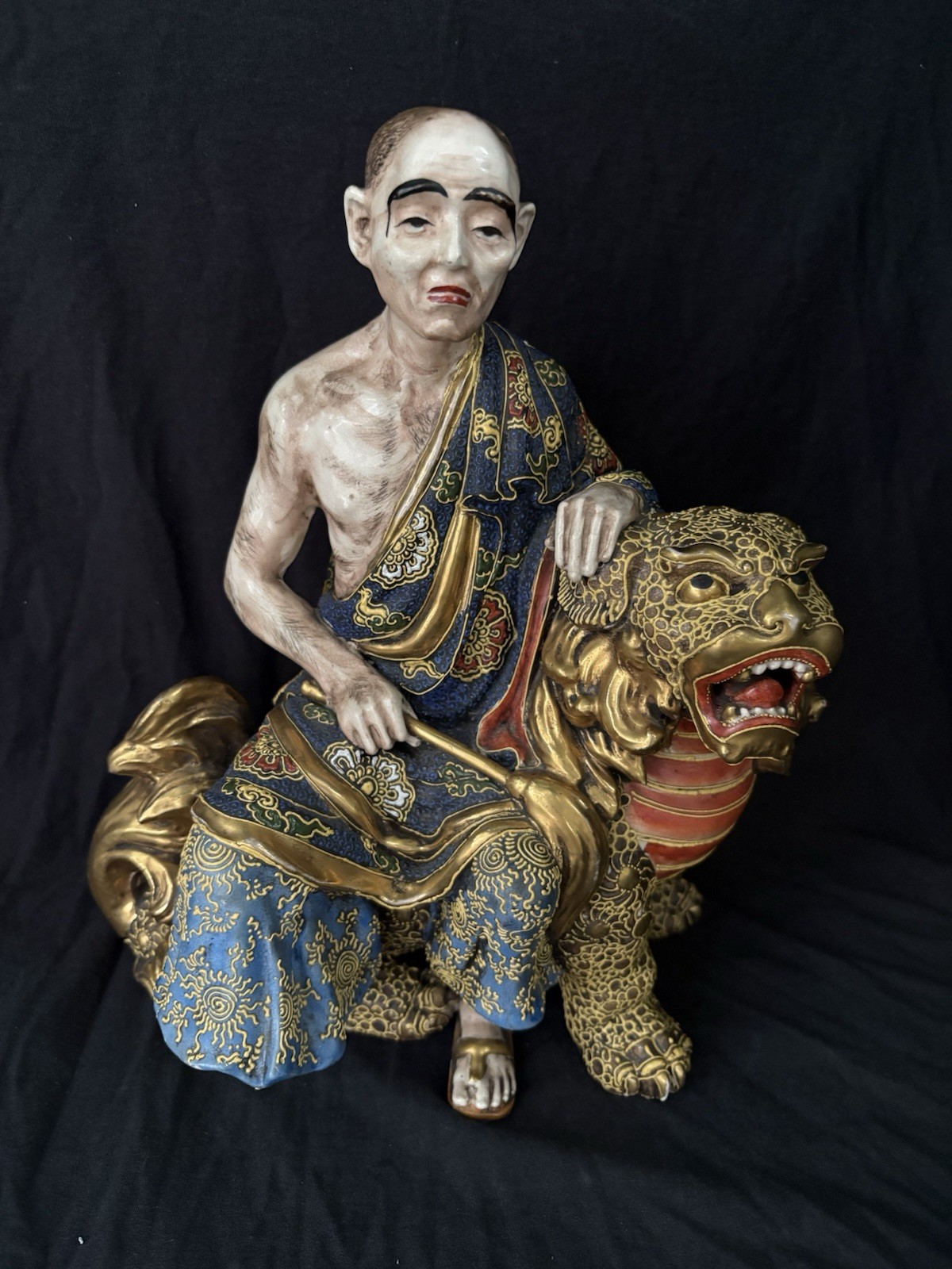 Rare Japanese Kutani Figure W/ Foo Dog