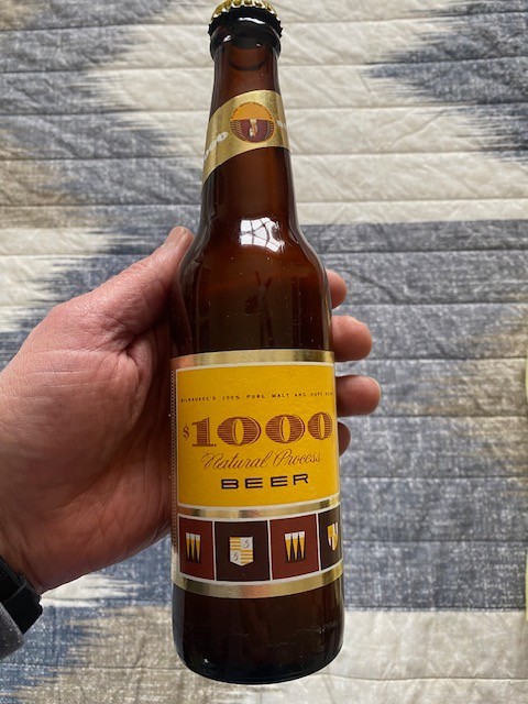 Vintage-1961-RARE-Pristine $1000 BEER (Gettelman/Miller) 12oz Beer Bottle