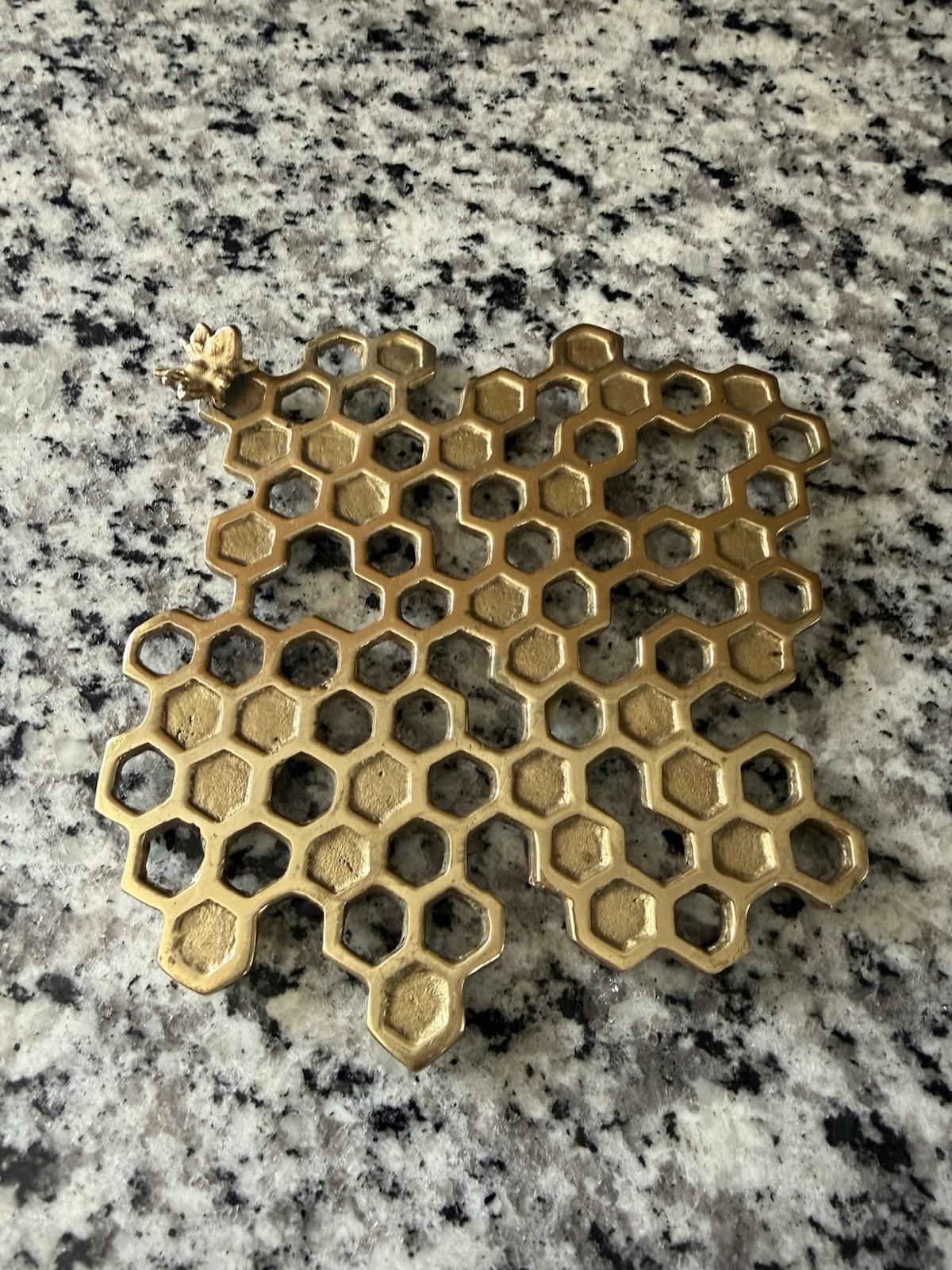 Honey Comb And Bee Metal Trivet