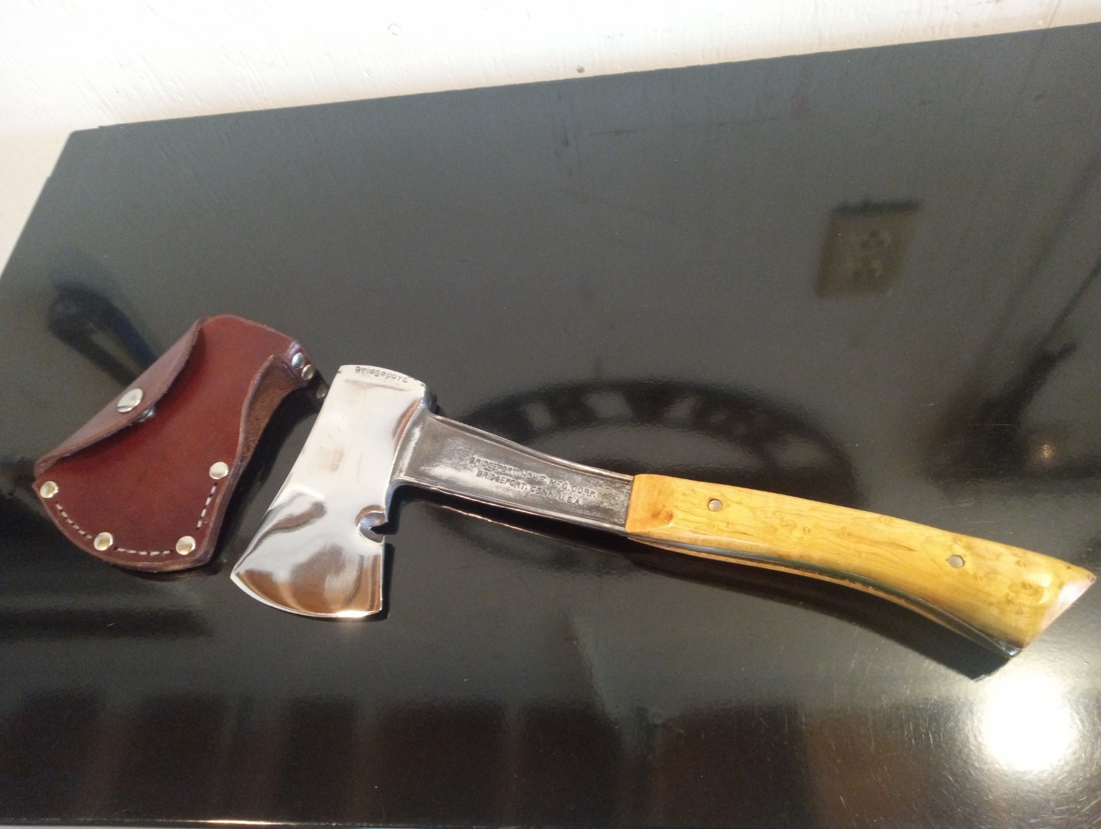 Antique-1930\'s HATCHET Bridgeport USA-BSA.  Polished  Restomod w/ Custom Scales