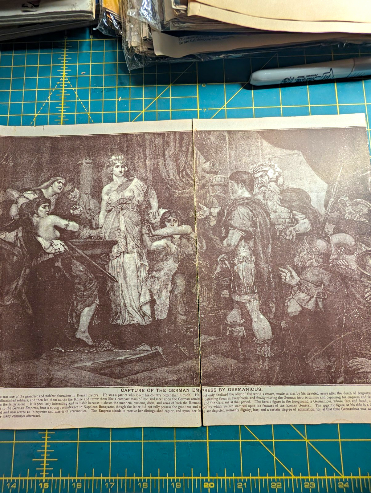 Capture of the German Empress by Germanicus Book Print, Unframed