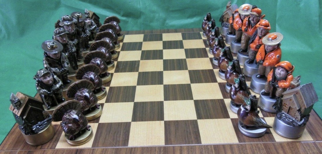 Loon Lake Decoy Co Chess Set Vintage Limited Edition NRA Pheasants vs Turkeys