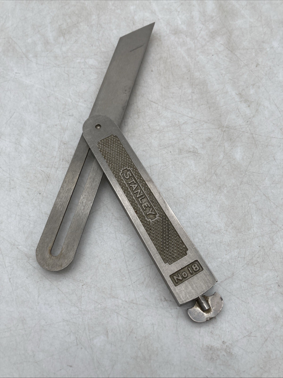 Vintage Stanley No 18 Sliding T-Bevel Square 8” Blade Flush Angle Gauge USA