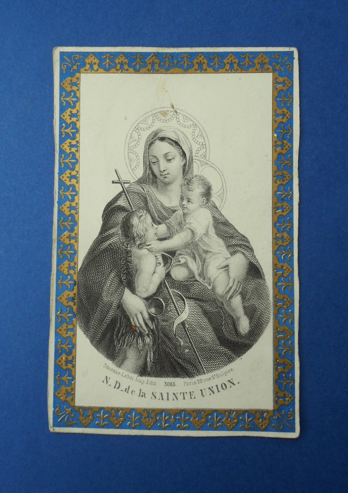 Santino Incisione Engraving Bouasse Lebel Notre Dame de la Sainte Union