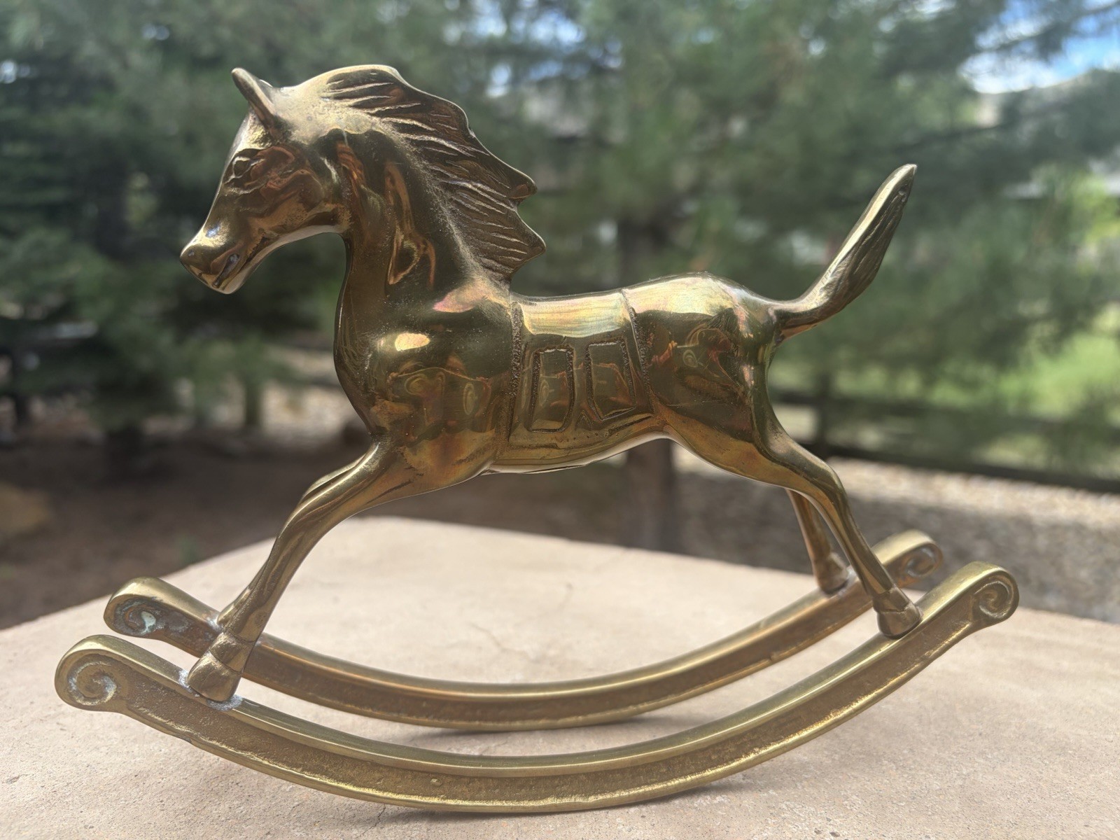 Vintage Pier 1 Tabletop Brass Rocking Horse Vintage Pier 1 Tabletop Brass Rocking Horse