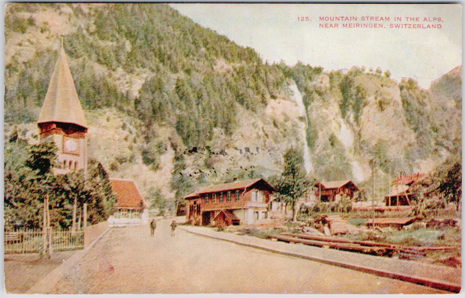 Switzerland Meiringen 1910 Reichenbachfall Mountain Stream Schweiz Postcard