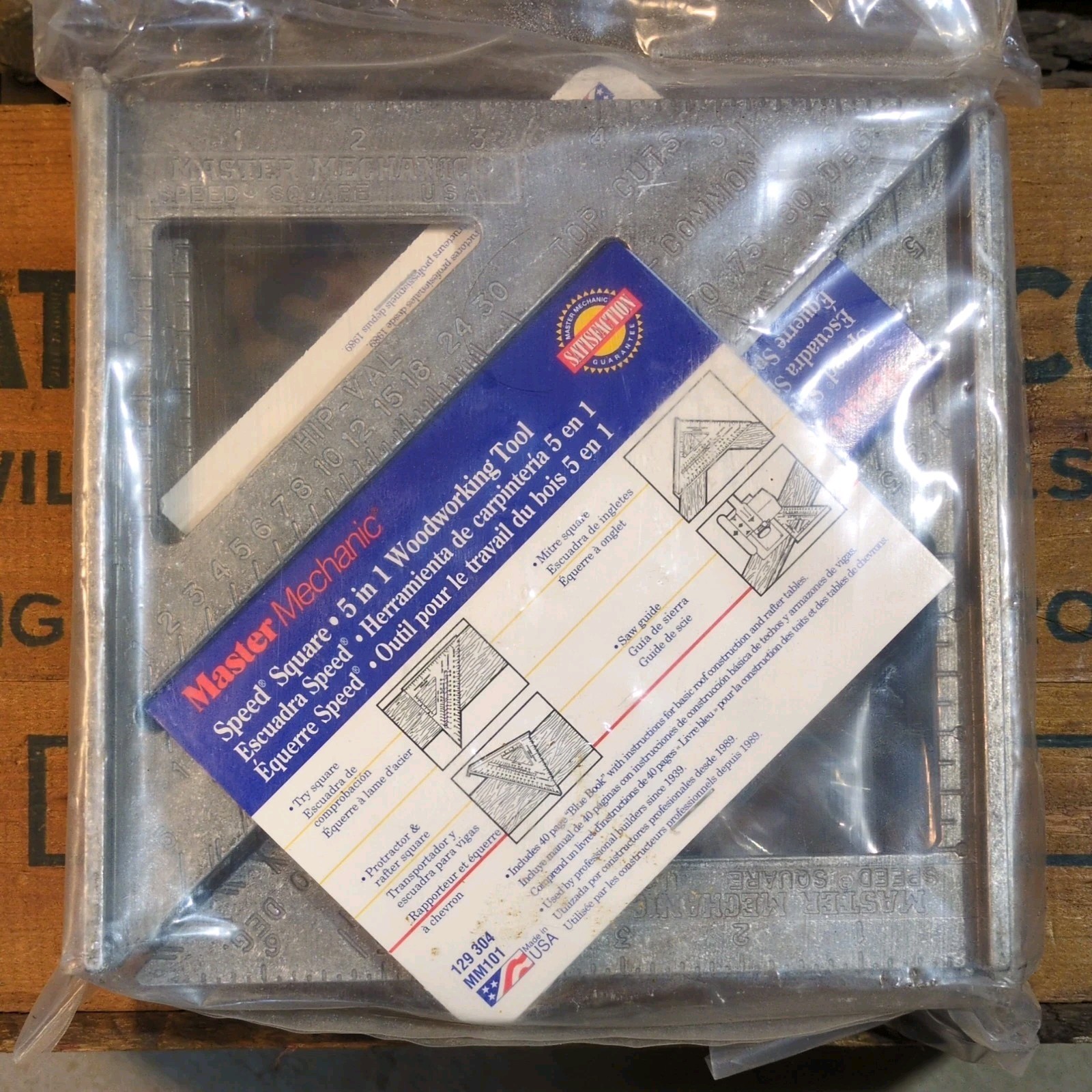 Master Mechanic Swanson Tool Co. USA 7-inch Aluminum Speed Square 1987, NOS