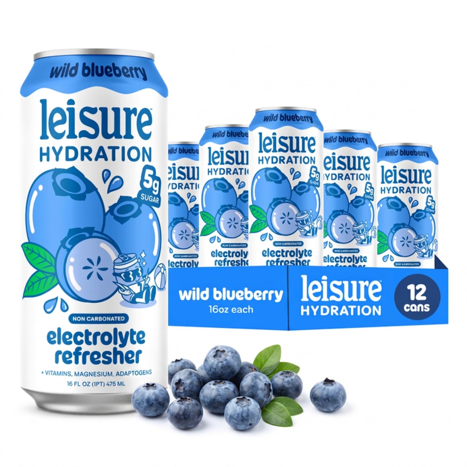 Leisure Hydration Electrolyte Refresher, Wild 16 Fl Oz (Pack of 12)