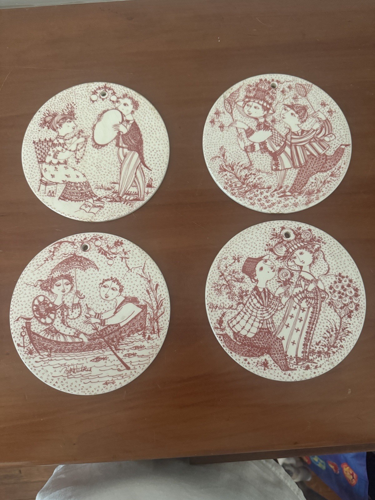 Vintage Bjørn Wiinblad Nymølle Denmark Wall Plaques