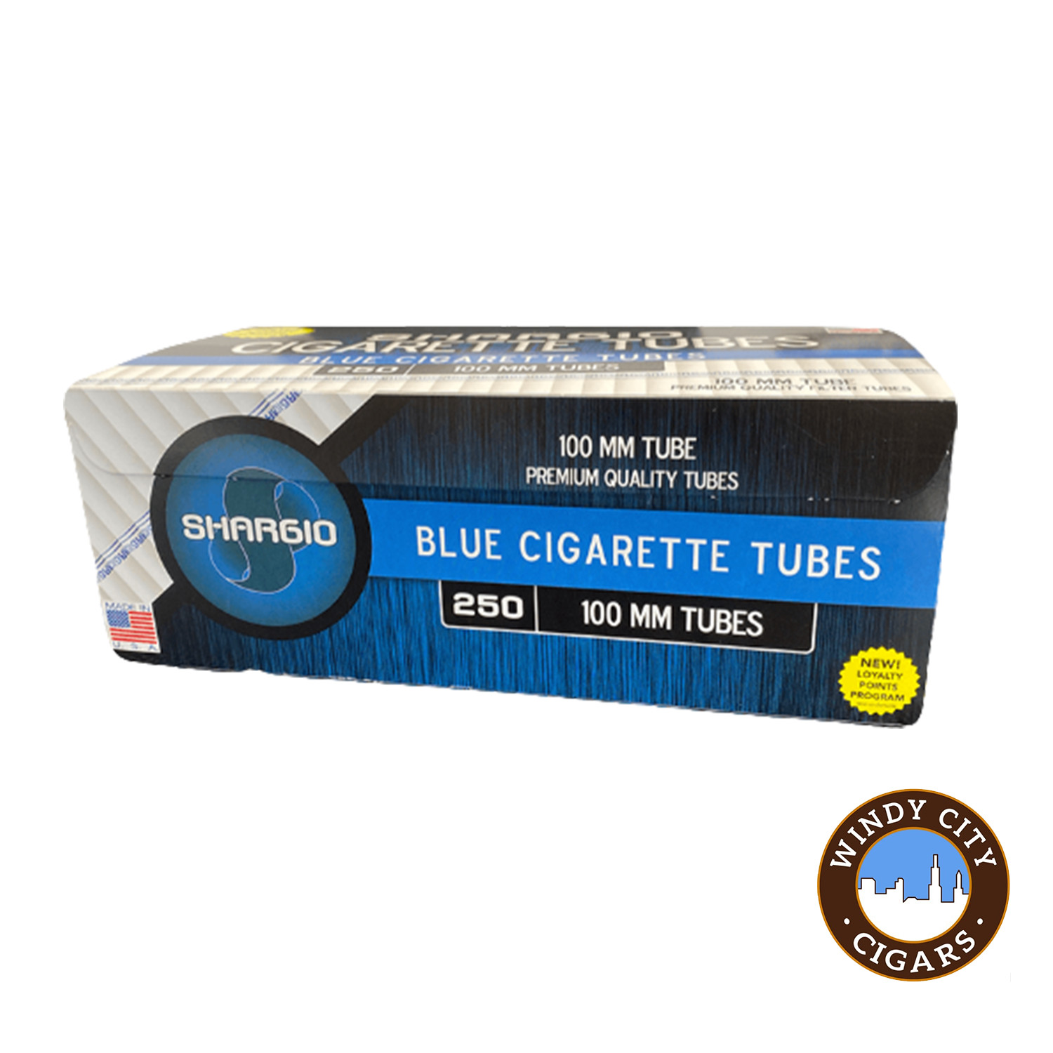 Shargio Blue 100s Cigarette 250ct Tubes - 4 Boxes