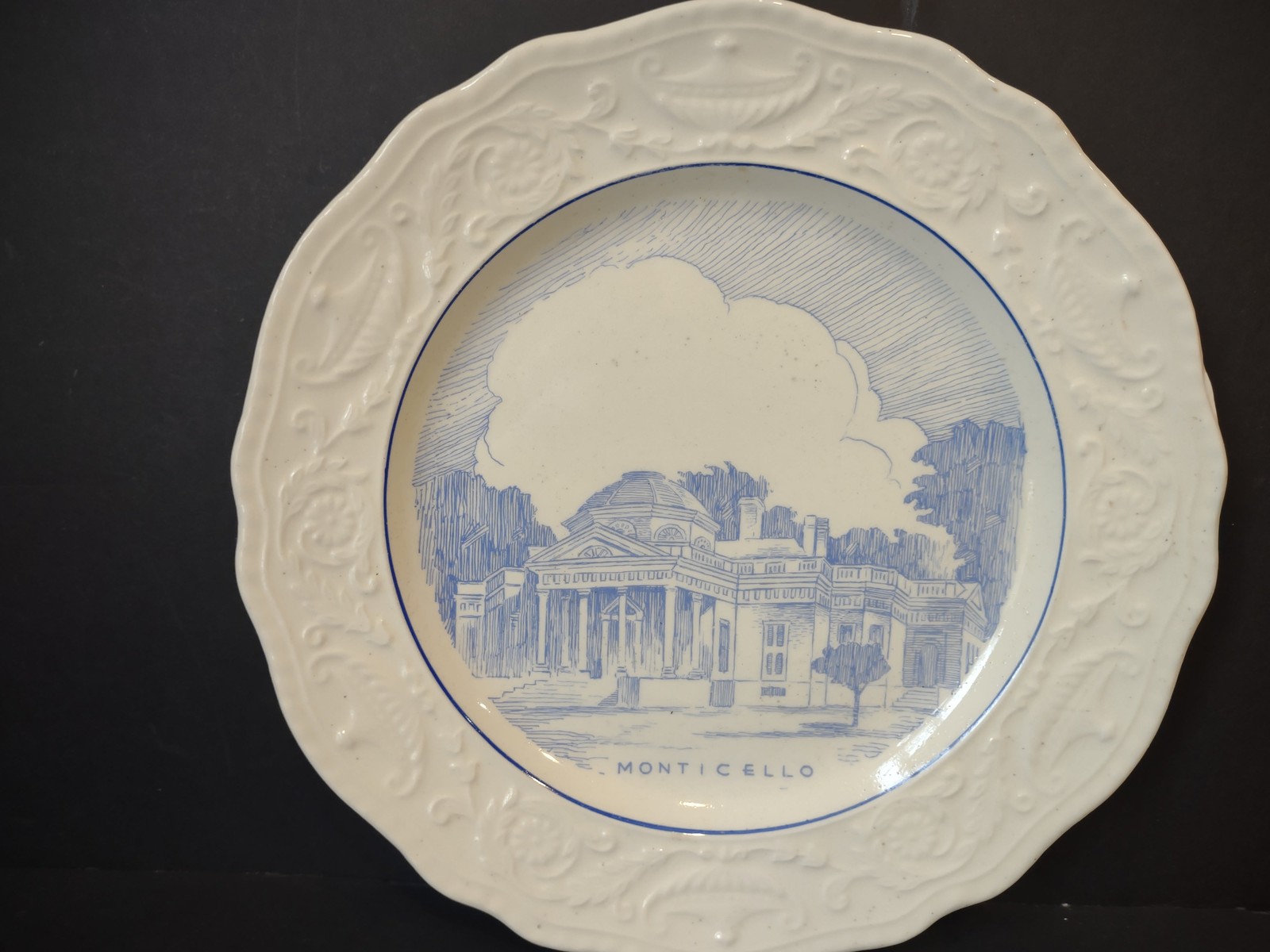 Vintage Steubenville Adam Antique Monticello Blue Transfer Plate [6974]