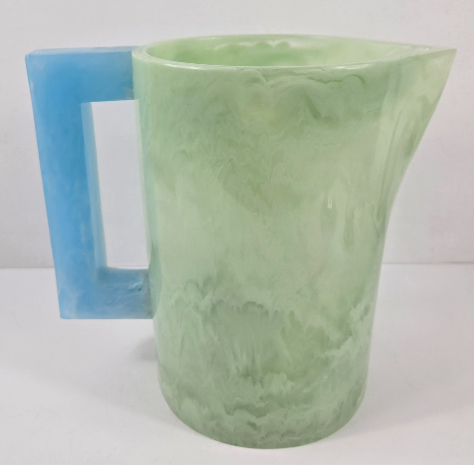 Lily Juliet Resin Celadon Green Sky Blue Pearl\'s Pitcher 9.75\