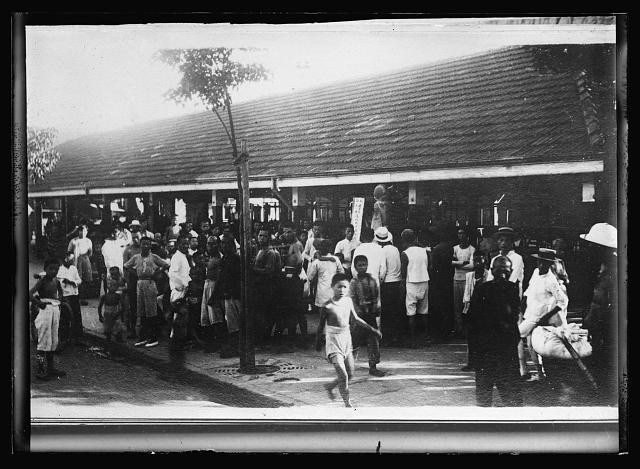 Photo:1910s Crowd Outside Building Street Scene Historical Photo Print
