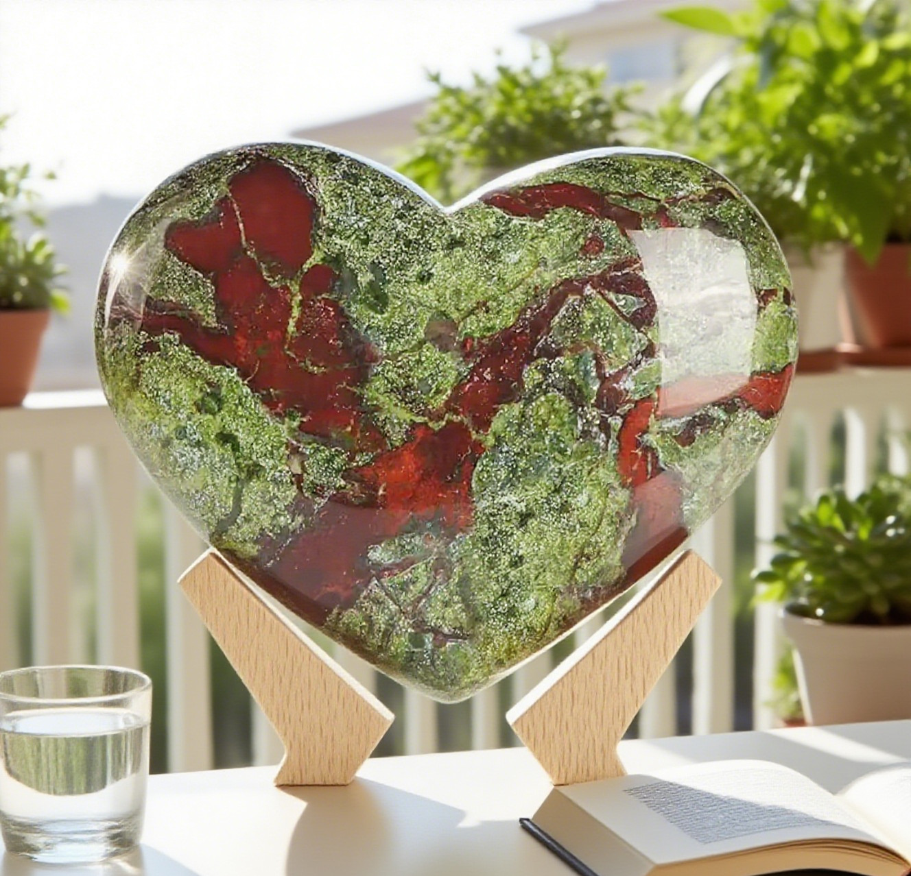 Natural Dragon Bloodstone Heart Love Carved Palm Stone Healing Quartz Crystal Natural Dragon Bloodstone Heart Love Carved Palm Stone Healing Quartz Crystal