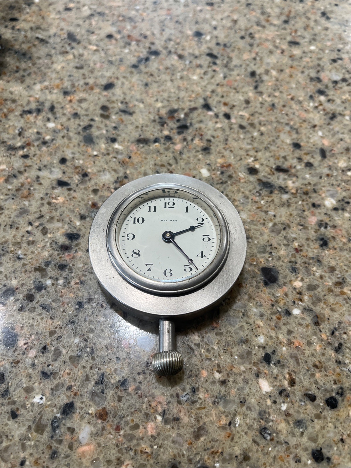 Antique 1925 Waltham Model 1910 8 Day Automobile Dash Clock 37s 7j Working