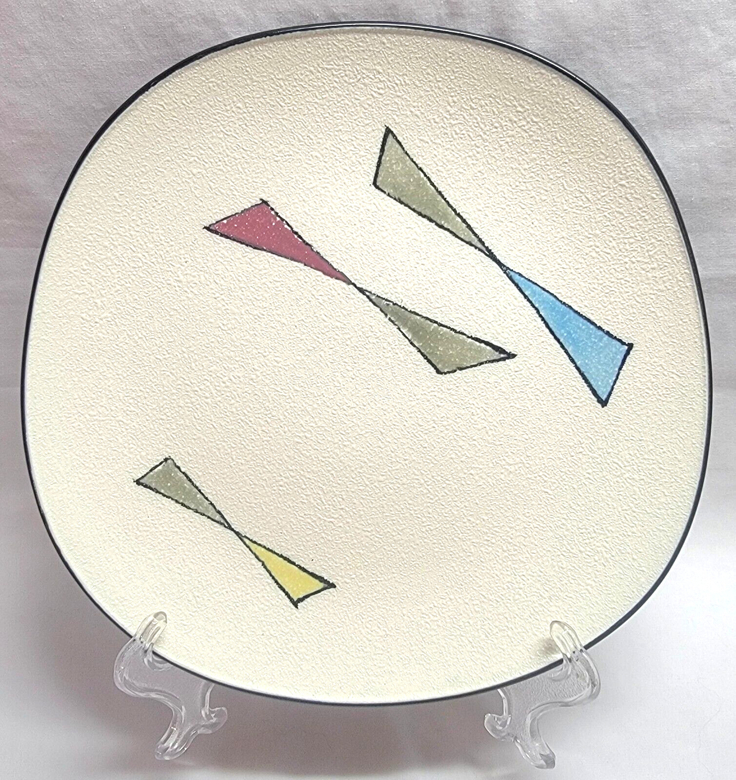 Metlox Poppytrail Freestyle Free Form Textured 9x9 Plate MCM Vtg Retro