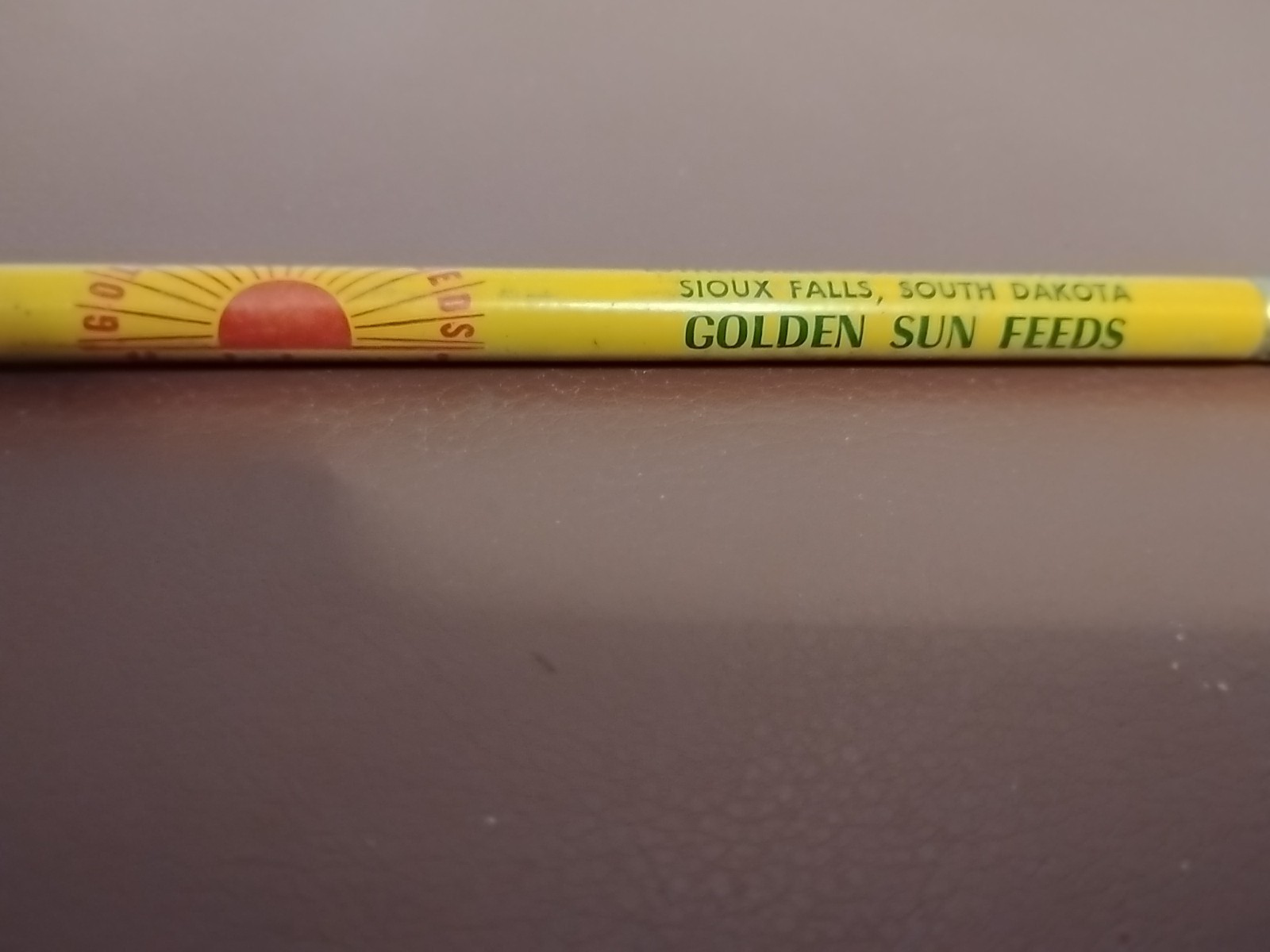 Vintage Golden Sun Feeds Advert Pencil Estherville Des Moines IA Sioux Falls SD