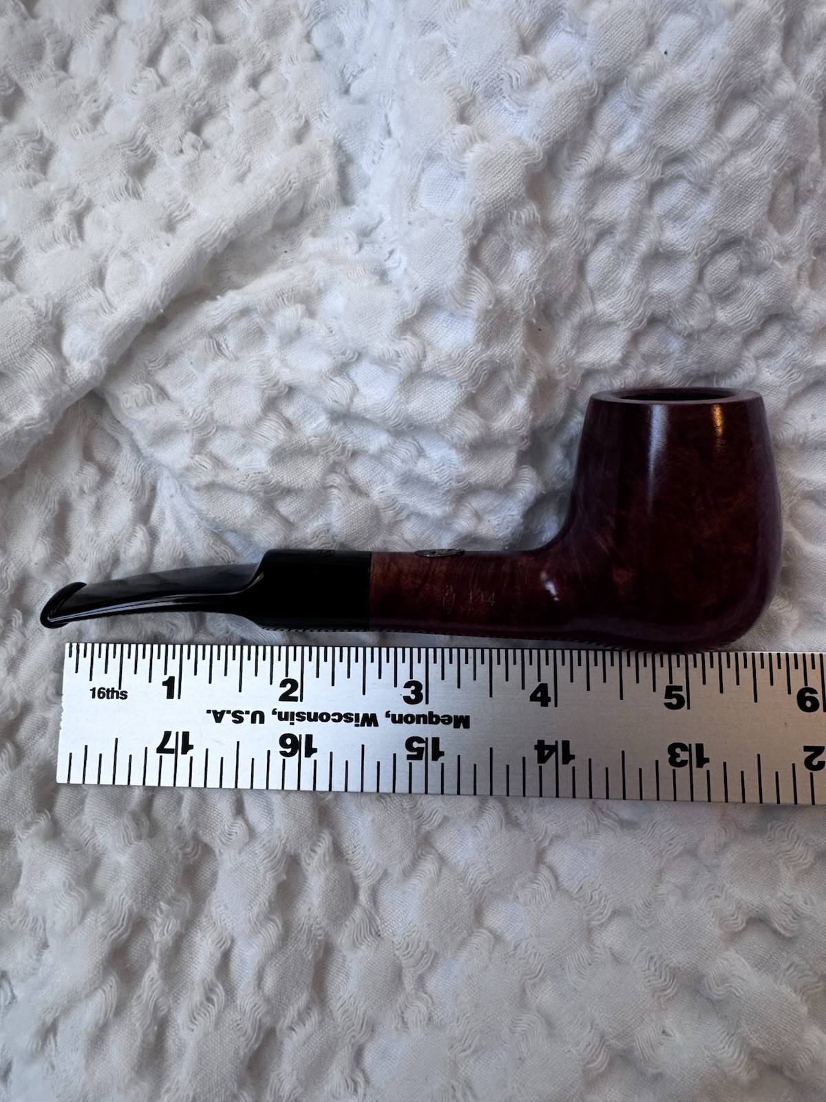 Vintage Savinelli Prima Serie 144 Smooth Half-Bent Brandy - Unsmoked NOS Italy