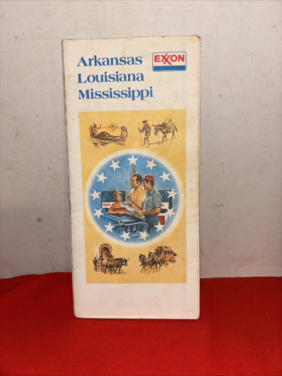 Vintage Bicentennial 1976 Arkansas Louisiana Mississippi Exxon Map 