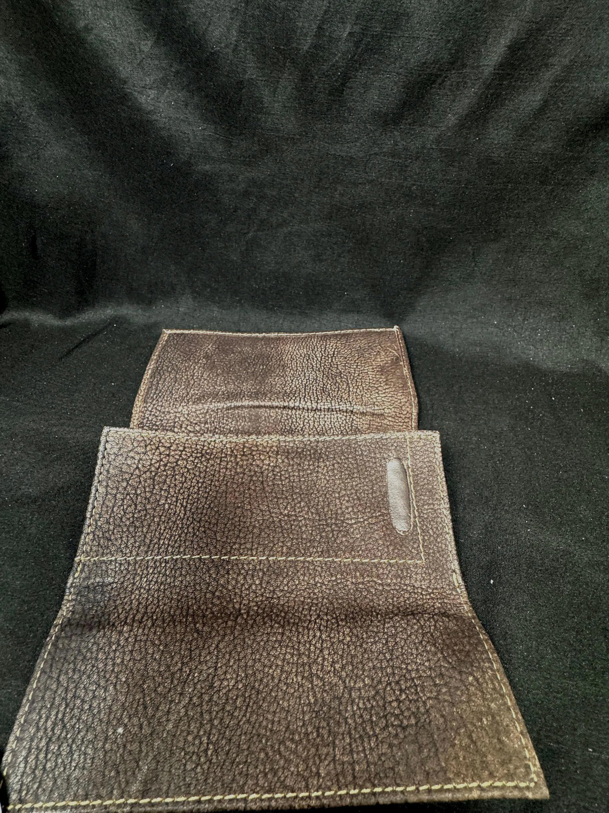 German Leather Tri-Fold Tobacco Tin Carrier 2oz Brown 1950s – Mid-Century