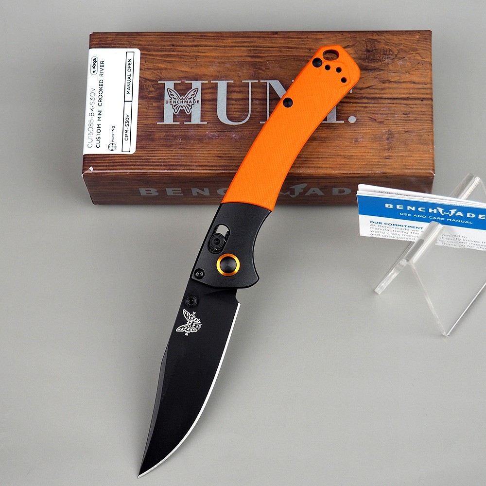 Benchmade 15085 Mini Crooked River Orange G10 S30V Blade AXIS Lock Folding Knife