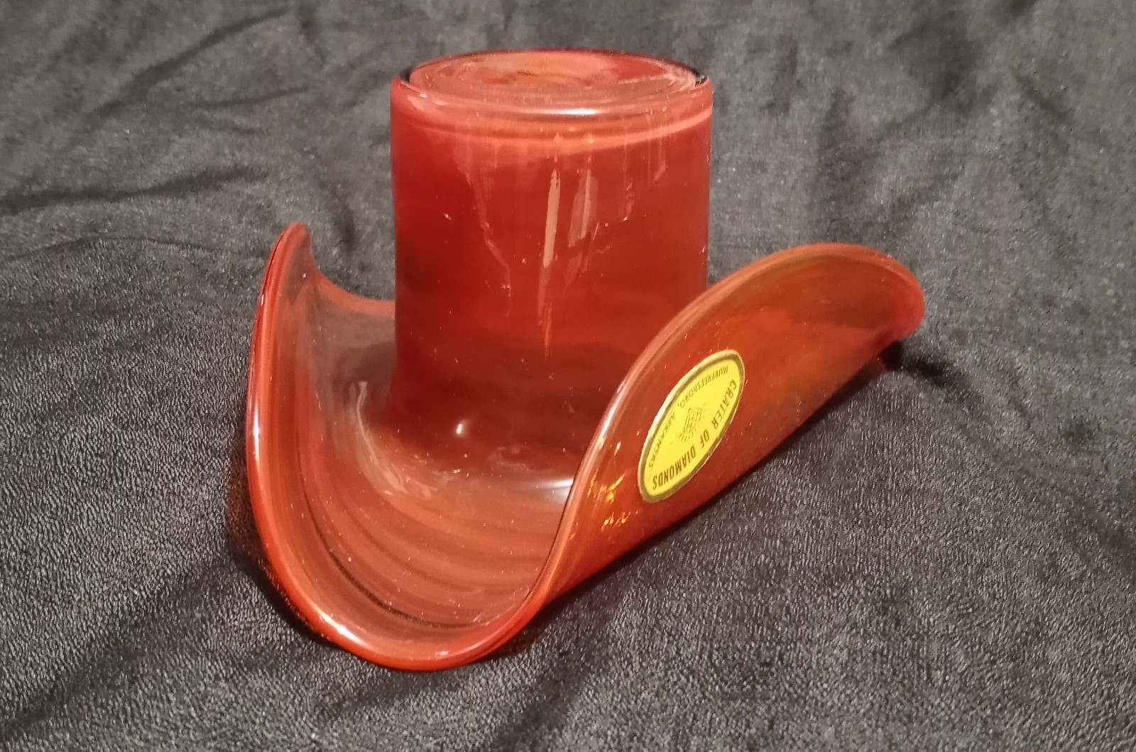 Vintage 1950s Crater Of Diamonds Souvenir Carnival Glass Blown 7X5 1/2\ Vintage 1950s Crater Of Diamonds Souvenir Carnival Glass Blown 7X5 1/2\