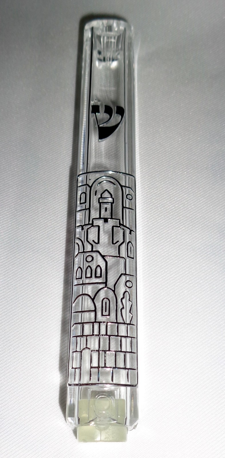 Very nice Clear Mezuzah case (plastic+metal) 6\