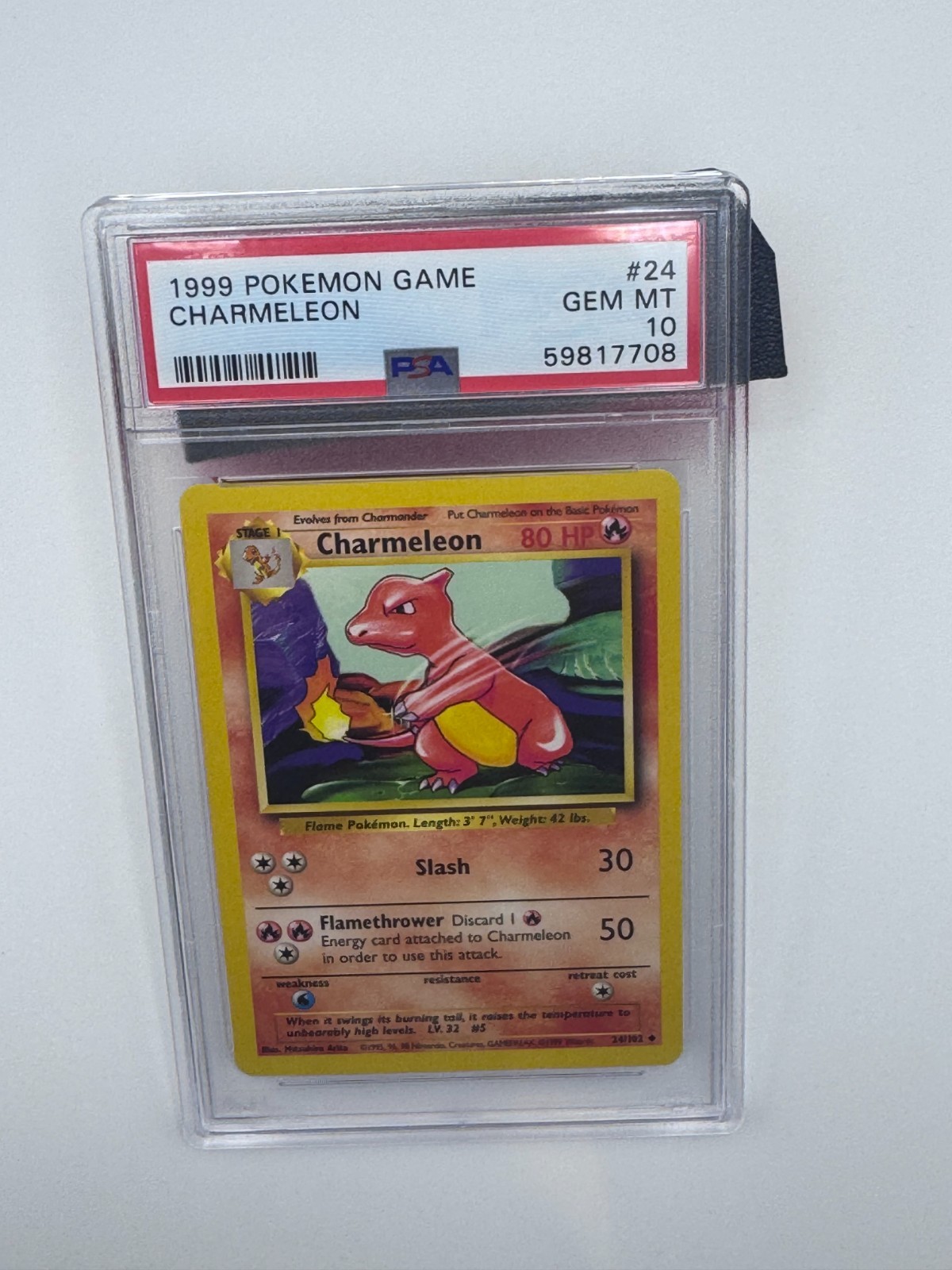 1999 Pokémon Base Set Charmeleon #24/102 – PSA 10 GEM MINT